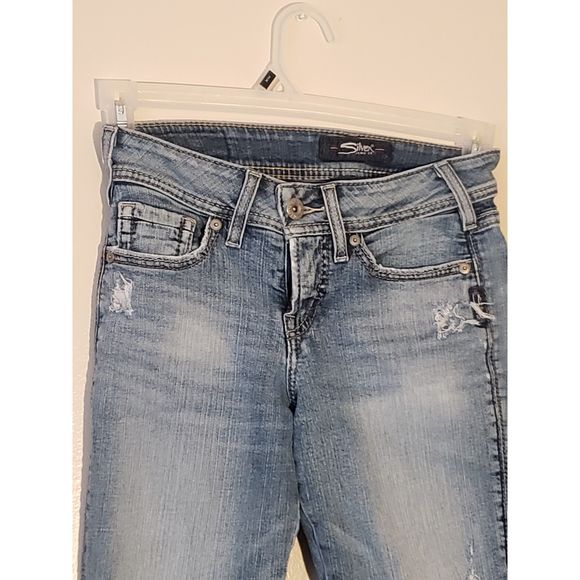 Women's Silver Jeans Co., Suki, Skinny Crop, W26/L24, Light Blue - Picture 5 of 8